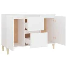 Küchenmöbel Sideboard Weiß 101x35x70 cm aus Mehrschichtholz Modernes Sideboard Vielfältige Verwendungsmöglichkeiten, Esszimmer/Küche