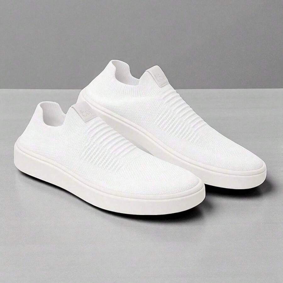 Easy-To-Wear Casual Knit Sneakers Launch Super Light And Comfortable - trắng - Xem 1