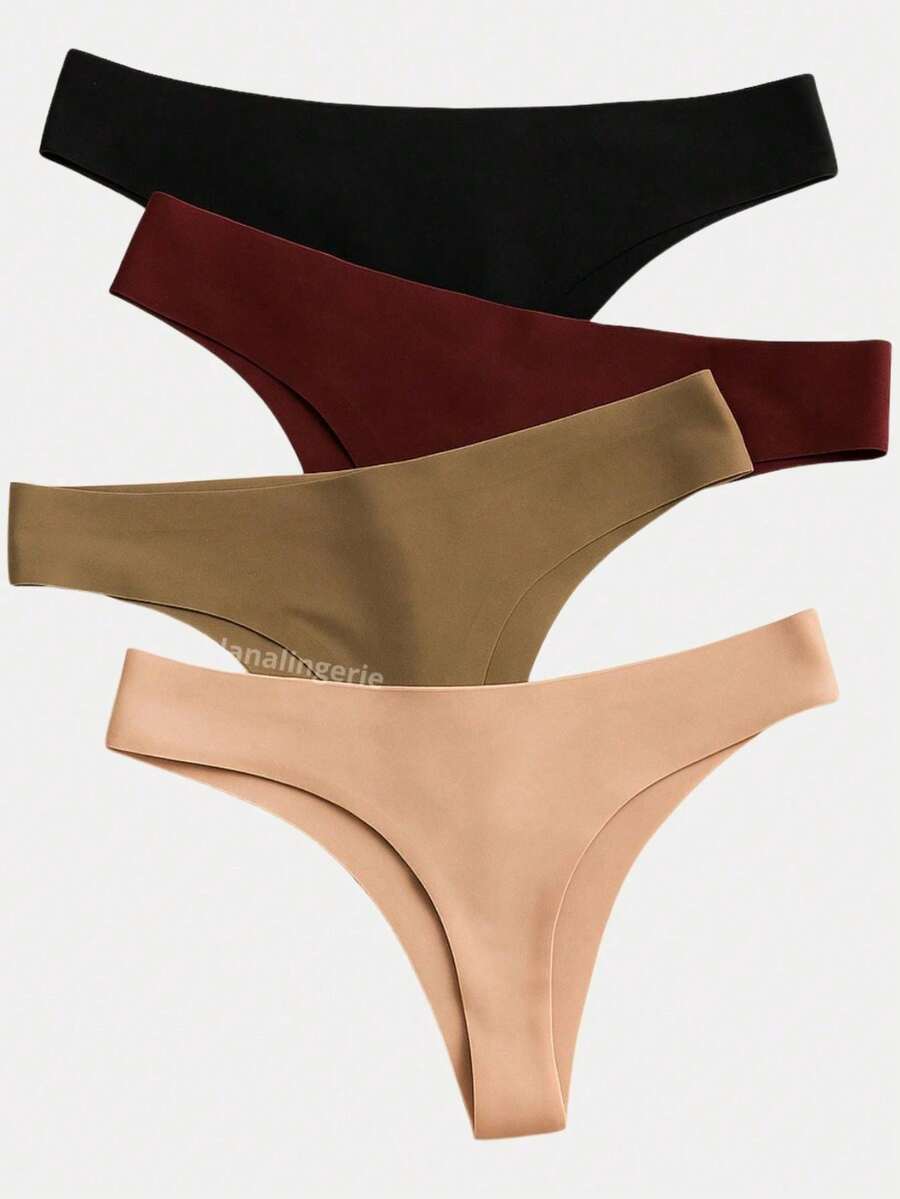 Premium Laser Cut Seamless Thong Panties Set - Comfortable And Leave-In Style - 彩色 - 查看 1