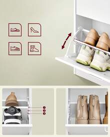 Shoe Cabinets - White - View 4