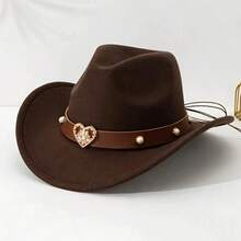 Classic Womens Western Cowboy Cowgirl Hats With Wide Belt - màu đen - Xem 5