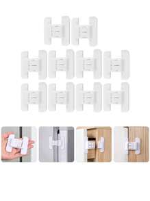 2/4/6 قطعة قفل باب عالمي بدون ثقب، قفل خزانة آمن للأطفال، قفل ثلاجة، قفل لاصق ذاتي للأدراج والخزائن والثلاجات