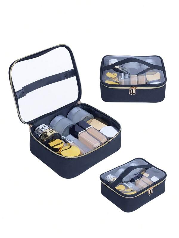UOZL Borsa da toilette portatile, organizer da viaggio per articoli da toeletta, grande capacità, scatola cosmetica portatile, design con divisori visibili, adatta per viaggi, uso domestico o in salone, ideale per gli amanti della bellezza.