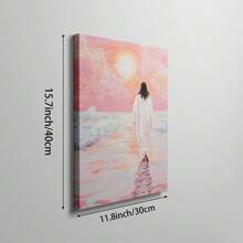 1pc Jesus Walking On Water Wall Art Picture Savior Prints Canvas Painting Jesus In Nature Poster Girly Religious Decor For Bedroom ,Living Room ,Office Room Decor ,Christian Gifts, Unframed Or Framed