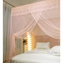 Bed Canopy, Princess Bed Curtain Net For Girls & Adults,Three-Doors Rectangle Lace Dome Netting (Yellow, King)Travel Essentials,Dorm Necessities,Back To School Season,School Necessities