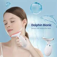 1 Peça Massageador de Rosto e Pescoço, Massageador de Drenagem Linfática, Massageador Facial de Cuidados com a Pele de 7 Cores LED para Mulheres, Ferramenta de Cuidados com a Pele