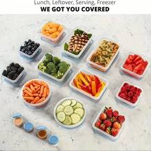 68-Pack Black Food Storage Containers With Lids Sealed, Plastic Food Containers For Kitchen Storage And Organization, Includes 34 Lids, 34 Boxes, Leak-Proof Meal Preparation Containers With Labels And Tags - Black - View 8