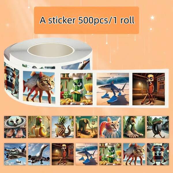 500PCS Tralalero Tralala Stickers Cartoon Tungtung Sahur Brainrot Kids Plan Stationery Package Guitar Skateboard Sealing Paster Decor Toys Gift