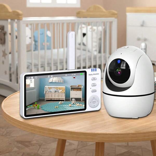 5 Zoll Video Babymonitor mit Kamera PTZ Zoom Babyphone Cam Sicherheitsschutz Überwachungskameras Temperatur-Sensor Schlaflied