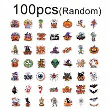 100/200 pièces Autocollants thème citrouille d'Halloween, autocollants de fête imperméables en vinyle, pour cadeaux de fête, décoration d'Halloween, décoration de maison, bouteilles d'eau, ordinateurs portables, tasses