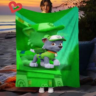 Paw Patrol Paw Patrol Puppy Flannel Blanket, Cartoon Pattern, Suitable For Office, Air Conditioning, Nap, Sofa