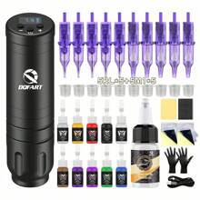 Wireless Tattoo Gun Kit - Comes With A Tattoo Gun, Tattoo Needles, Tattoo Ink, Gel And A Variety Of Tattoo Supplies. A Tattoo Kit Suitable For Beginners And Artists. A Great Holiday Gift For Family, Friends, And Couples