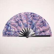 1件33厘米多色大扇子，功夫扇，塑料扇骨，舞蹈礼品扇