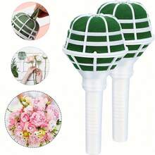 Großer Brautstrauß Halter, Schaum Blumenstrauß Halter, geeignet für künstliche Blumen, zum Befestigen von Frischblumen Dekoration, Brautstrauß, Hochzeitsdekoration, Hochzeitsaccessoires - Grün - Übersicht 2