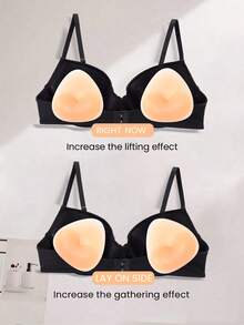 2pcs Seamless Silicone Bra Inserts - Reusable Invisible Adhesive Straps For Bikini & Wedding Dresses, Strong Hold, Hand Washable, Solid Color Design, Reusable Lingerie | Smooth Texture | Durable Silicone