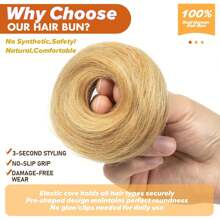 1/3 Pieces Bun Human Hair Messy Dount Hair Buns Updo Chignon With Elastic Hair Exension For Women Daily Slouchy Hair Accessories