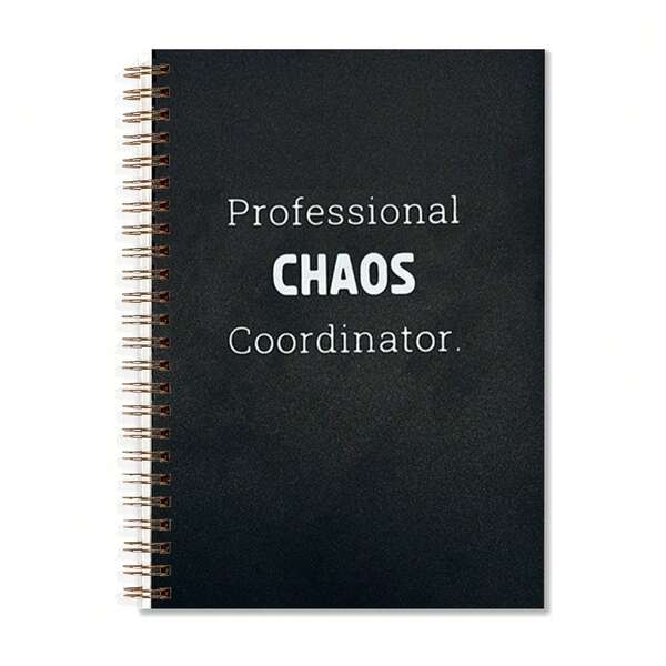 1pc Professional Chaos Coordinator Notebook Journal For Schools Classrooms Note Taking, Work Writing, Gifts For Women Office Supplies, Aesthetic Hardcover Spiral Notebook 5.5x8.3in