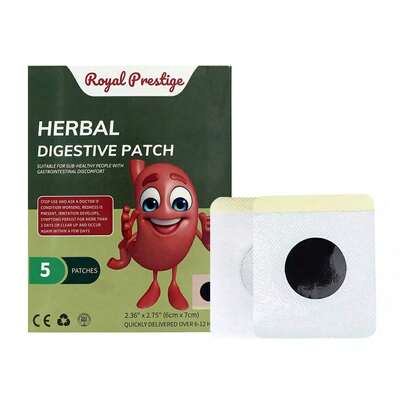 Caja 5 Parches Digestivos Royal Prestige – Hierbas Naturales Menta, Manzanilla, Jengibre – Parche Derma Abdomen 6*7 cm – Alivio de Indigestión, Gastritis, Flatulencia – Aplicación Externa 8‑12 h – Uso Discreto y Seguro – Fácil de Pegar – Ideal para Vida Activa, Estilo de Vida Saludable – Para Llevar al Trabajo, Escuela, Viaje – Origen México – Contenido 5 Unidades – vida activa, ropa de playa