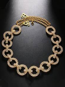 1pc Crystal Shoulder Strap Decor Women's Bridal Lingerie, Hollow Out Rhinestone Bra Strap Dress Jewelry - Gold - View 3