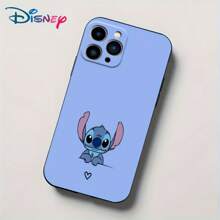 Disney Funda de teléfono con licencia de Disney, estilo de dibujos animados Stitch para IPhone 16/15/14/13/12/11 PRO/PLUS/Pro Max/XS/XXS, regalo lindo, adorable y perfecto. Imagen de papel tapiz estilo Ins.