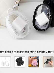 2 pezzi Borsa trasparente per l'organizzazione dei cavi dati, organizer per cavi USB, borsa per accessori elettronici, accessori da viaggio per lo stoccaggio, borse cosmetiche, utilizzati per organizzare cavi USB, cuffie e altri articoli funzionali. Un must-have per i viaggi, la prima scelta per il ritorno a scuola e un regalo per le vacanze. - Multicolore - Visualizzare 4