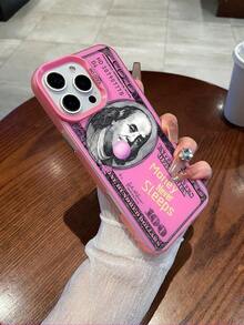 1pc Pink, Money, Quote Pattern Silver Laser Mobile Phone Case, Laser IMD Mobile Phone Case, Suitable For All Models Of Apple Mobile Phone Cases, Can Be Used For Apple 11/12/13/14/15/16/Pro/Plus/Pro Max/16e Mobile Phone Cases - Estilo 1 (1 pieza) - Ver 2
