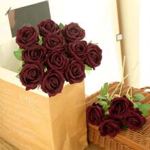 6/12 Rosas artificiales, Rosas rojas oscuras Flores artificiales Rosas falsas para decoración DIY Ramos de boda Centros de mesa Decoraciones, Decoraciones para despedida de soltera, Día de San Valentín, Decoraciones para baby shower, Decoración del hogar, Decoración de centros de mesa, Decoración navideña, Decoración de dormitorio, Decoración de jardín. Regalo.