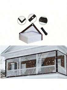 Telo impermeabile trasparente in PVC, telo da tenda, copertura per piante invernali, serra. Telo impermeabile, telo in plastica trasparente, antipolvere, antpioggia, resistente ai raggi UV per coperture da giardino. Adatto per ripari pioggia resistenti su terrazze, verande, giardini, pollai e campeggio. Protezione durevole da pioggia e sole, tenda da sole impermeabile per esterno, caldo e antivento, adatto per uso esterno in inverno.