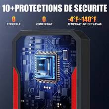 2-In-1 Portable Air Compressor/Charger, 3000A Peak 25L/Min Car Tire Air Pump, DC 12V 150PSI Portable Car Tire Air Pump, LED Light For Car Tire, Motorcycle, Bicycle