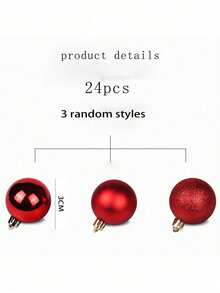 6/12/24/48pcs Classic Christmas Decorations - Painted Ball Tree Ornaments, Indoor And Outdoor Holiday Decorations, Christmas Party Occasions, Classic Style, Perfect For Christmas Home Decor Room Decor Winter