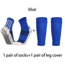 4 pezzi Set sportivo da calcio professionale, incluso 1 paio di calzini sportivi antiscivolo, 1 paio di parastinchi, 1 paio di gambali lavorati a maglia, 1 paio di bende sportive, per palestra