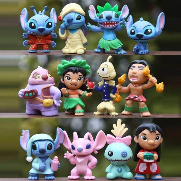Disney Disney Decorations Story/Sheriff Woody/Buzz Lightyear/Winnie The Pooh/Stitch Cartoon Collectible Doll Set - PVC Material, Cute Anime Cartoon, Anime Character Collectible Figurines, Mini PVC Collectibles/Retro Anime Model Set - Handmade Action Figures, Perfect For Party Decor, Home And Car Decor, Mother's Day Gift, Graduation Gift