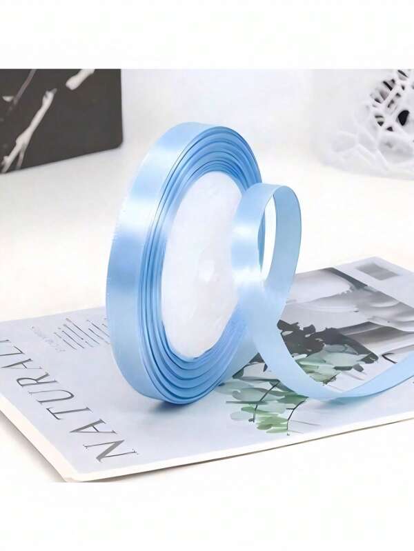 1pc 1cm/4cm Wide X 22m Long Ribbon For DIY Rose Flower, Cake Box, Fresh Flower Decor, Colorful Webbing For Wedding, Car Decoration