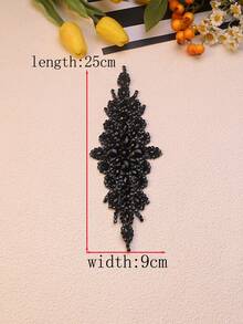 多色水晶玻璃手工缝制金属钻石新娘腰带 / 长度：25CM / 宽度：9CM - 多色 - 查看 18