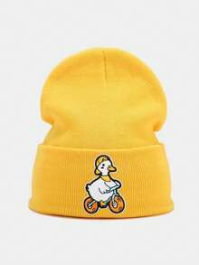 1pc Kids Hat, Boys Knitted Beanie, Girls Autumn/Winter Warm Knit Cap, Unisex Children Cold Weather Hat, Cartoon Embroidered Knitted Hat, Suitable For School, Outdoor, Casual, Travel, Party In Autumn/Winter - Multicolor - View 28