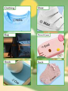 1 Timbro + 100 Adesivi Timbro Personalizzato con Nome, Timbro Nome per Abbigliamento Bambini Impermeabile, Timbro Animali cartoni animati Personalizzati, Timbro Firma Motivo cartoni animati, Timbri Personalizzabili per Bambini, Regali di Cancelleria Personalizzati per Studenti, Regali di Compleanno, Carino, Forniture per il Ritorno a Scuola, Uomini, Donne, Borsa Scolastica, Ragazzi, Ragazze, Insegnante, Figlio