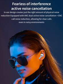 HITOZON Auriculares inalámbricos con control táctil, estuche de carga, cancelación activa de ruido, micrófono integrado, potenciador de graves, compatibles con , Android, portátiles, ordenadores de escritorio, adecuados para deportes, correr, fitness - A - Ver 10
