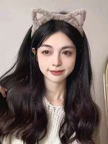 1/4pcs Back To School Soft Plush Kitty Ear Headband For Girls, 4 Colors Available, Cute Cat Ear Headband, Beauty, Home, Hair Accessories - Multicolor - View 4