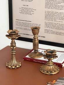 Bộ 1 chiếc giá nến/chân nến cổ điển kiểu Pháp, đồ trang trí nhà cao cấp, đế nến, trang trí bữa tối dưới ánh nến, trang trí bàn ăn, trang trí bàn làm việc, bữa tối lãng mạn dưới ánh nến. - Nhiều màu - Xem 17