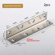Kątowniki ze stali nierdzewnej, pogrubione wsporniki półek w kształcie litery L o kącie 90 stopni, łączniki sprzętowe do stołów, krzeseł i mebli