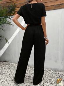 Lady's Comfortable Vacation Work Uniform For Casual And Fashionable Wear - 黑色 - 查看 2