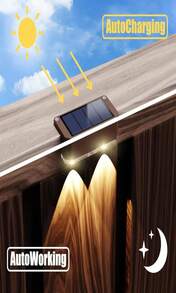 Luces solares de valla de peasur para exteriores, paquete de 8, luces de cubierta solares, luces LED impermeables para barandilla, patio exterior (blanco cálido) - Marco blanco cálido y marrón - Ver 3