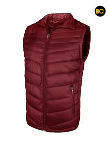 Big City Chaleco acolchado para hombre con cierre frontal y bolsillos laterales, abrigo ligero tipo puffer casual moderno para clima frío, - Burdeos - Ver 7