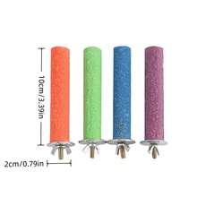 2 件装鹦鹉栖木砂纸杆玩具支架棒抓爪器磨爪棒