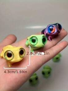 1 个迷你可爱青蛙动物模型玩具，具有逼真的眼睛和可移动的关节 - 青少年艺术家的桌面装饰 - 玩具和游戏 > 玩具公仔和玩偶套装 > 游戏动物玩偶 - 房间装饰，完美的万圣节和圣诞节礼物（眼睛颜色随机） - 彩色 - 查看 11
