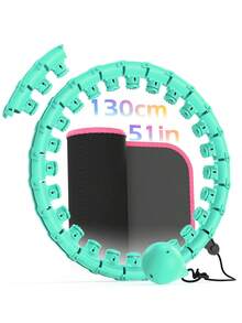 JLoibao Weighted Circle For Adults Weight Loss, Fitness Hoop Plus Size 51 Inch, Include 27 Detachable Links And Waist Trainer For Women