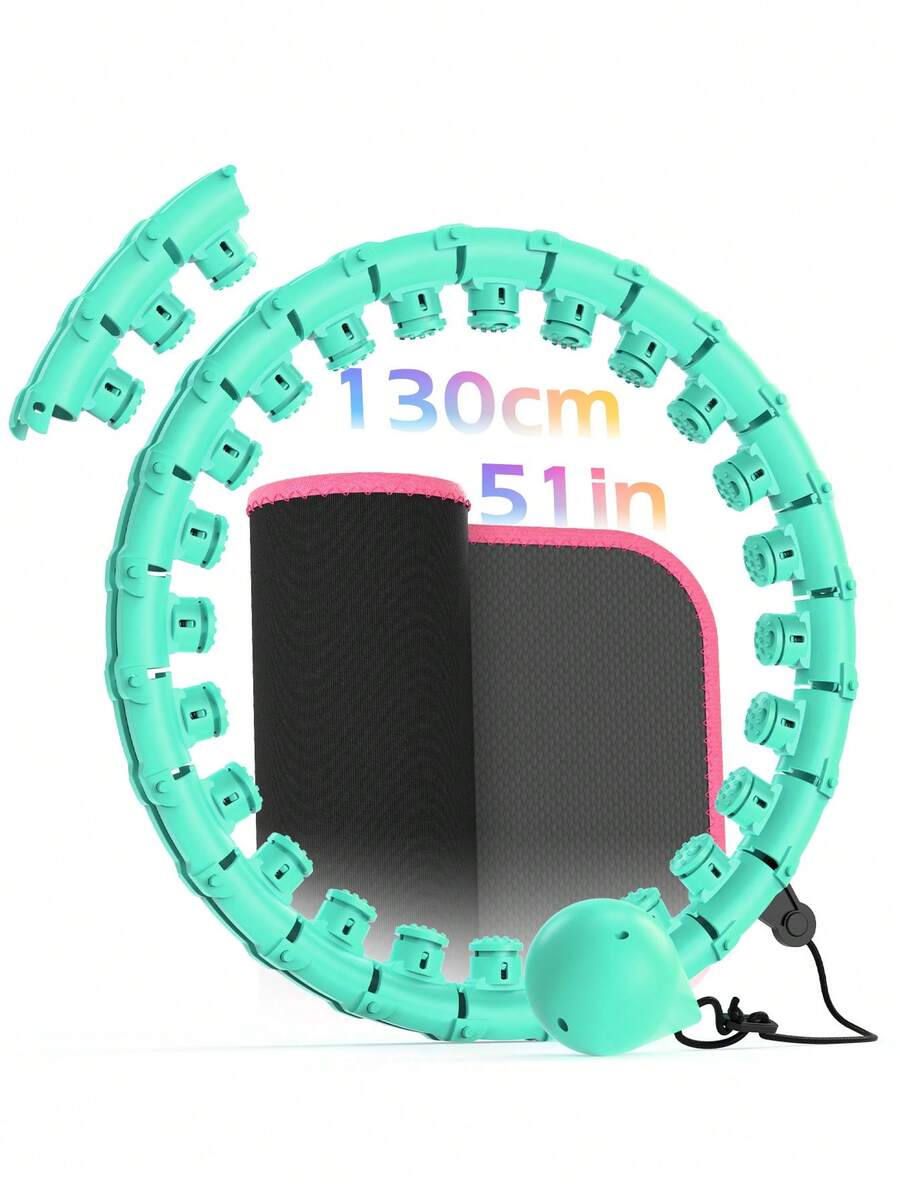 JLoibao Weighted Circle For Adults Weight Loss, Fitness Hoop Plus Size 51 Inch, Include 27 Detachable Links And Waist Trainer For Women