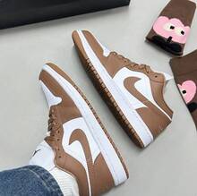 Nike Air Jordan 1 Low AJ1低筒復古籃球鞋 - 白棕色 - 查看 5