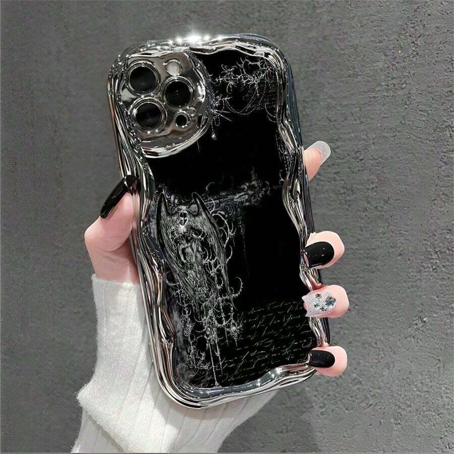 Gothic Angel Dark Art Print Element-Design Phone Case, Suitable For IPhone Models 16, 15, 14 Pro Max, 13, 12, 11, XS Plus Phone Cases, Made Of TPU Silicone Material, Providing Shock And Drop Protection, With Drop Protection Function, And Has A Very Good Hand Feel. It Is The Most Suitable Gift For Family, Friends, And Loved Ones. - 銀色 - 查看 1