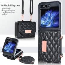 VIETAO Bolso con ranura para tarjetas y bandolera, compatible con Samsung Galaxy Flip 3 4 5 6, funda de teléfono con cordón y cartera